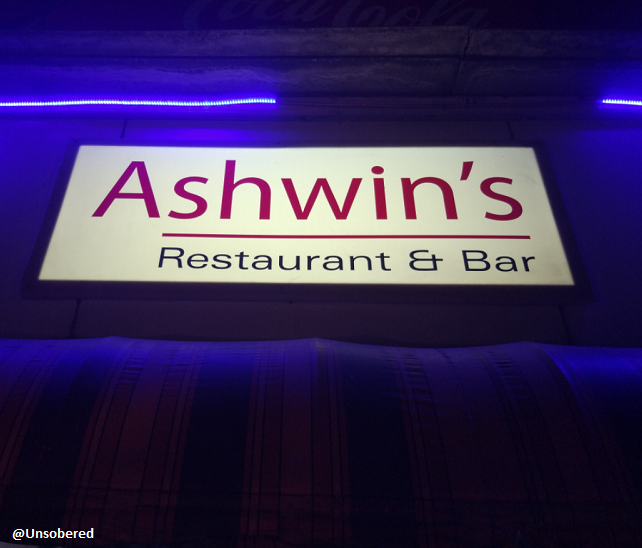 Ashwin Restaurant & Bar Header image for unsober review